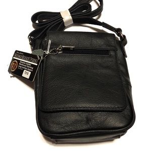 Black Concealed Carry Purse Compact Crossbody 7018
